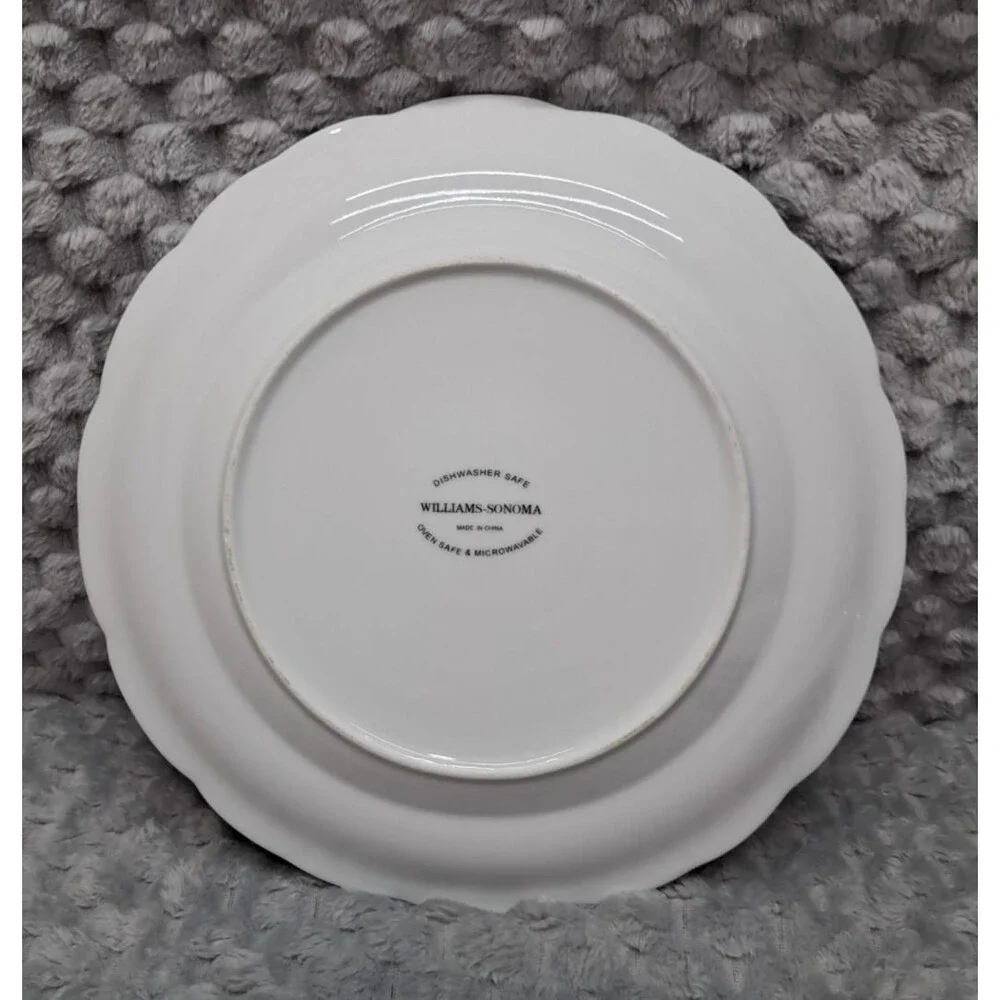 Set 4 Williams Sonoma Dinner Plates Acorn Turkey Thanksgiving Transferware 10.5